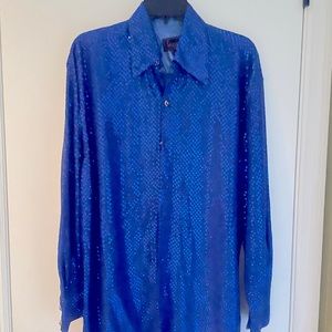 Stunning Gorgeous Oversized Bright Blue Bling Top/Jacket M